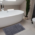 Home Centre Pristine Grey Textured Bath Mat  40x60cm