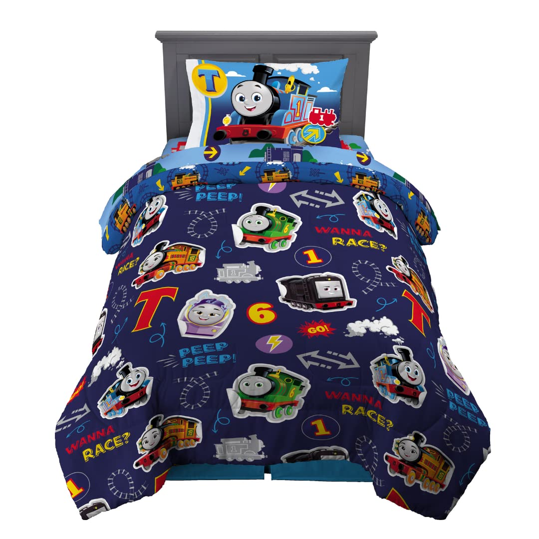 Franco Thomas & Friends Kids Bedding Super Soft Comforter And Sheet Set With Sham, 5 Piece Twin Size, (Officially Licensed Produ