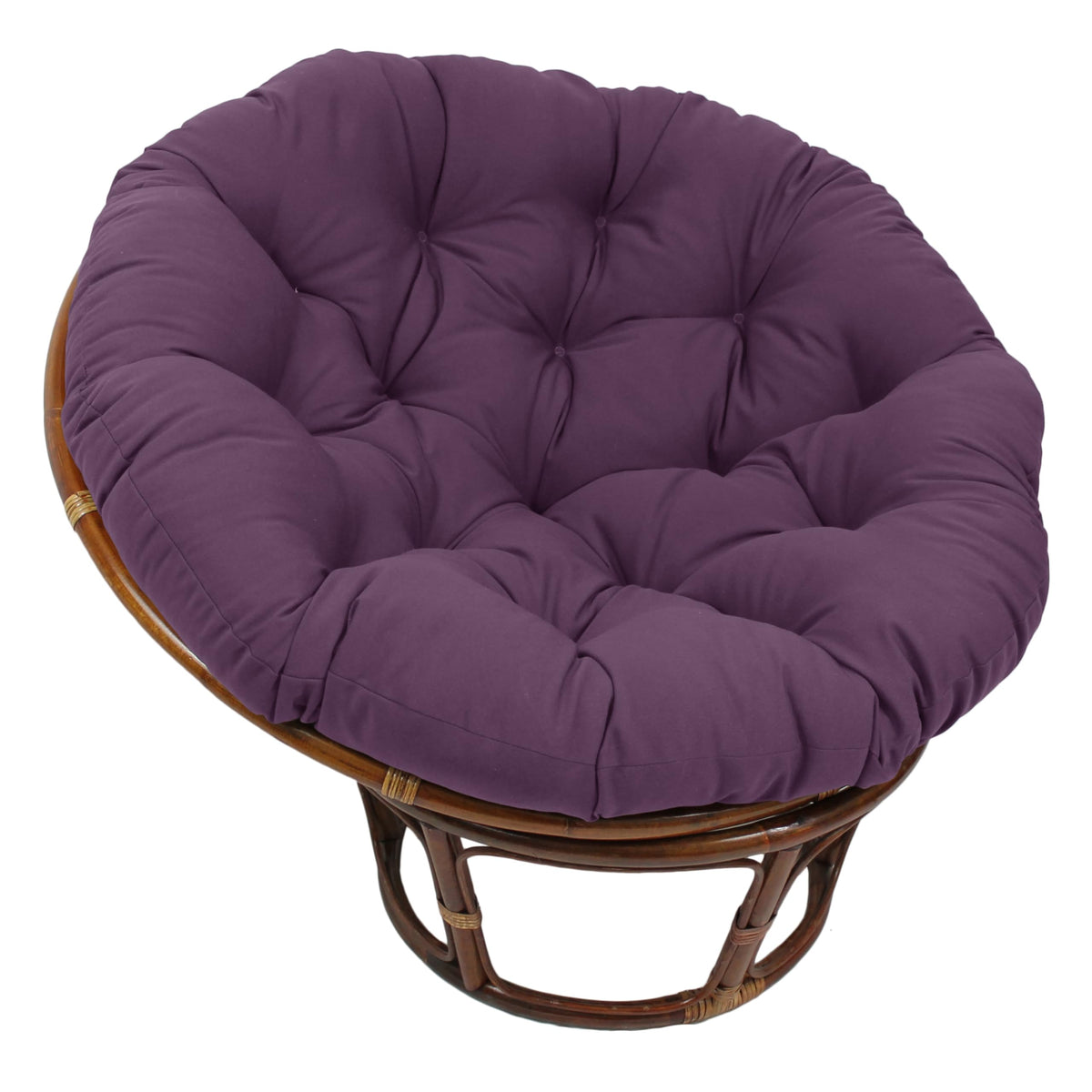 Blazing Needles Twill Papasan Cushion, 52" x 6" x 52", Grape