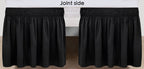 Biscaynebay Wrap Around Bed Skirts With Split Corners For King Beds 17' Drop, Black Elastic Dust Ruffles Easy Fit Wrinkle & Fade Resistant Silky Luxurious Fabric Solid Machine Washable