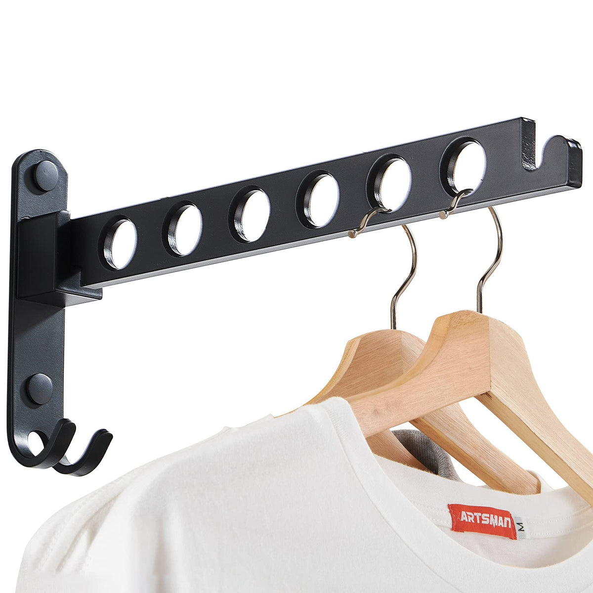 JOOM Retractable Folding Wall Hanger Folding Clothes Hanger Rack Clothes Storage Organizer Laundry Hanger Sturdy Hanging Dryer R