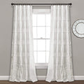 Lush Decor Nova Ruffle Window Curtain Panel Pair, 42W x 84L, White