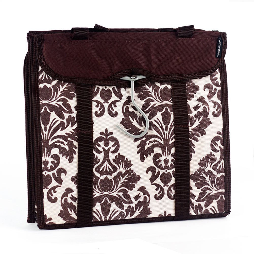 Travelon Hanging Handbag Organizer - Set Of 2 (Chocolate Damask)