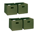 RiverRidge Folding Storage Bins with Handles Olive Cube Storage Organizer for Closet, Bedroom & Playroom - Closet Organizers and
