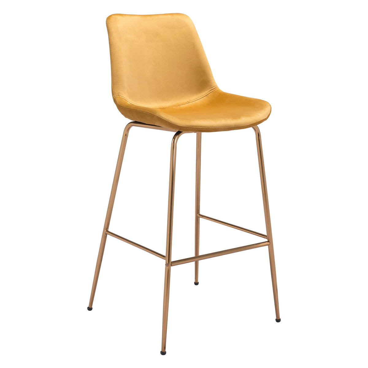 Zuo Modern Tony Bar Chair Yellow & Gold