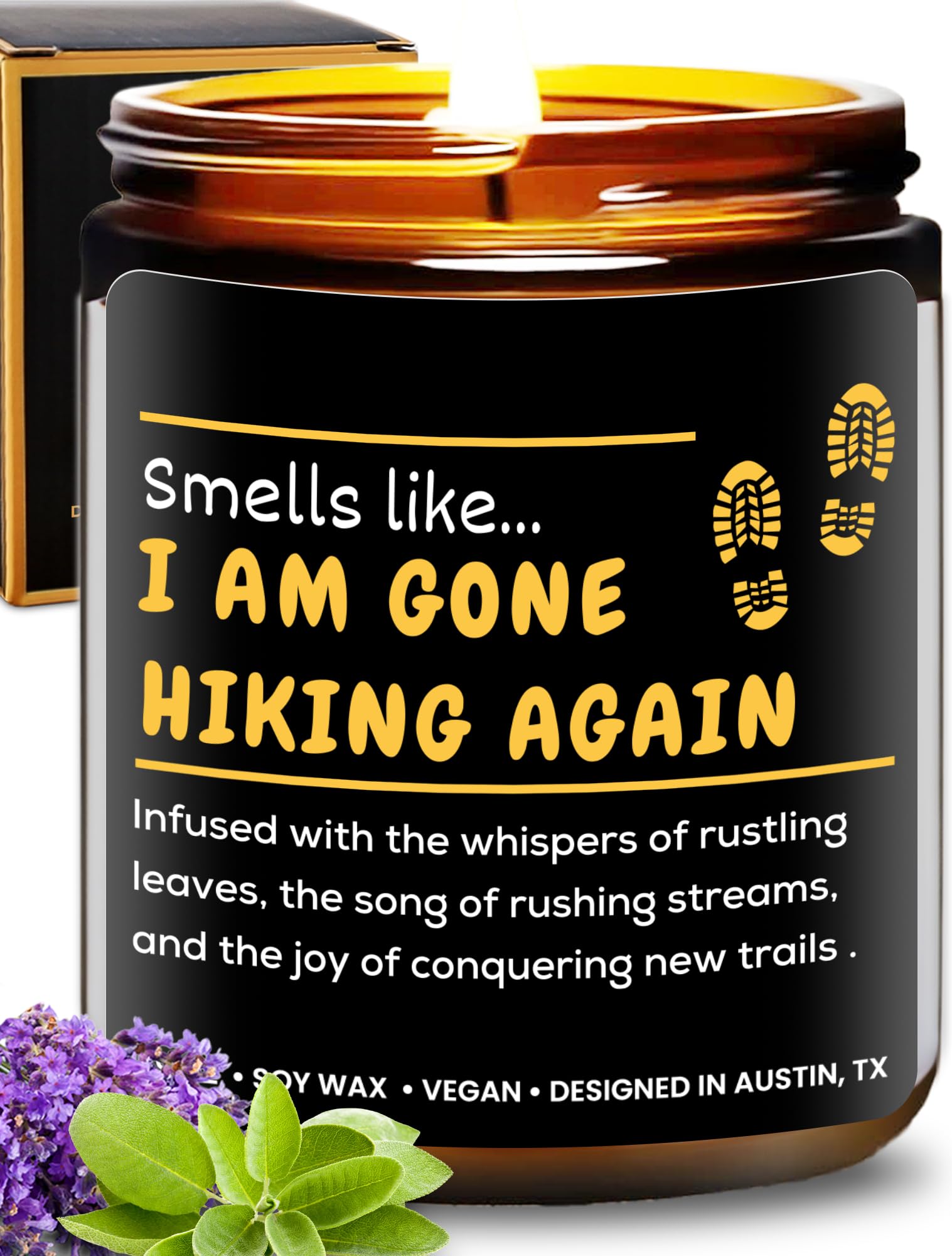 Hiking Candle, Best Hiking Gifts for Men & Women, Unique Hiker Gifts for Him & Her, Cool Gifts for Hikers, Hiking Themed Gifts f