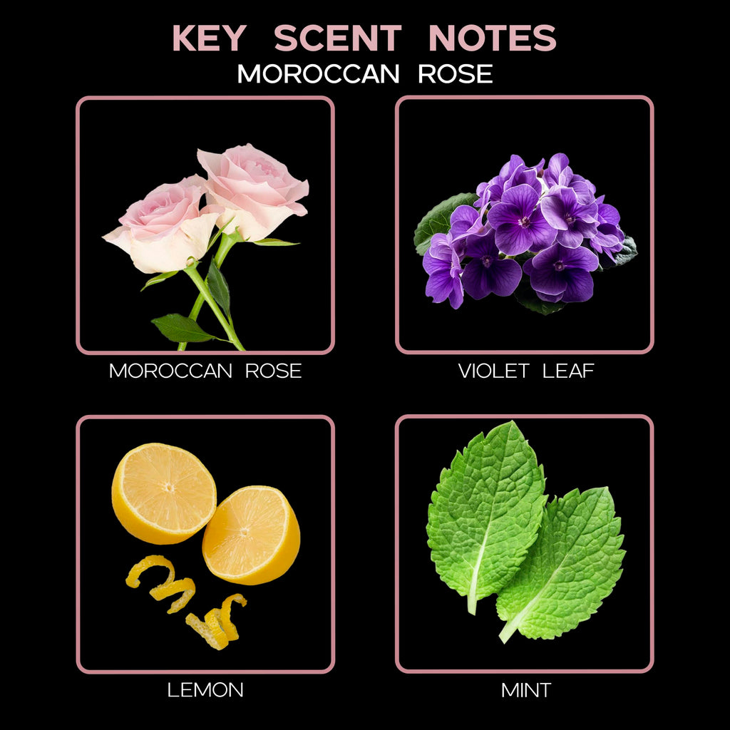 Lovspa Moroccan Rose Scented Sticks Reed Diffuser Set - Soothing Floral Blend Of Rose Essential Oils, 4.5 Ounces, Made In The Us