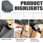 Outdoor Swivel Lounge Chair Cover 2 Pack, Fits To (39' L X 37' W X 38' H) Lawn Patio Chairs, 420D Tear-Resistant, Uv Resistant, Waterproof For Furniture Covers, Gray