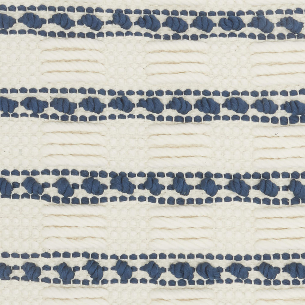HomeRoots 60% Cotton 40% Polyester Navy Blue and Ivory Textured Stripes Throw Pillow