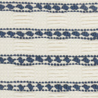 HomeRoots 60% Cotton 40% Polyester Navy Blue and Ivory Textured Stripes Throw Pillow