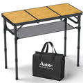 Anbte 3ft Camping Table Foldable with Storage Net and Bag, 3 Adjustable Heights High 27.5 Aluminum Camping Table, Portable, for 
