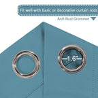 H.Versailtex Ultra Soft Microfiber Thermal Insulated Antique Copper Grommet Blackout Curtains/Window Treatment Draperies 52 By 72 - Inch For Living Room/Bedroom,Set Of 2 - Storm Blue