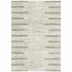 HomeRoots 510863 8 x 11 ft. Ivory & Gray Geometric Shag Power Loom Stain Resistant Rectangle Area Rug