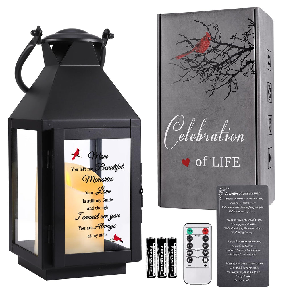 Memorial Lantern, Sympathy Gifts for Loss of Mom/Loved One, Bereavement Gifts, in Memory of Loved One Lantern,Celebration of Lif
