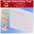 Rn Ru  Nice Double Sided Adhesive Dots 500 Pcs Mounting Putty Sticky Tack Clear Removable Round Glue Tape For Wall Crafts Festiv