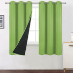 LEMOMO Light Green Thermal Blackout Curtains/40 x 72 Inch/Set of 2 Panels Room Darkening Curtains for Bedroom and Living Room