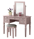 Bobkona Vanity Table With Stool Set, Galaxy Black