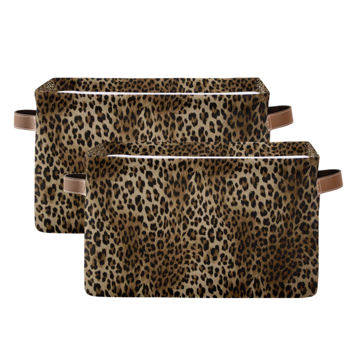 Storage Basket Cube Vintage Animal Cheetah Leopard Print Large Collapsible Toys Storage Box Bin Laundry Organizer for Closet She