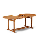 East West Furniture Bscm5Cana Beasley 5 Piece Patio Bistro Dining Furniture Set Includes An Oval Outdoor Acacia Wood Table And 4 Folding Arm Chairs, 36X78 Inch
