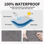 Easy-Going Outdoor Ottoman Cover, Waterproof Patio Ottoman Cover, Heavy Duty Outdoor Furniture Cover With Padded Handles (28'X22'X17', Gray/Black)