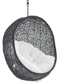Modway Eei-3636-Blk-Whi Encase Swing Outdoor Patio Lounge Chair Without Stand, Black White, 43.5 X 40 X 125.5
