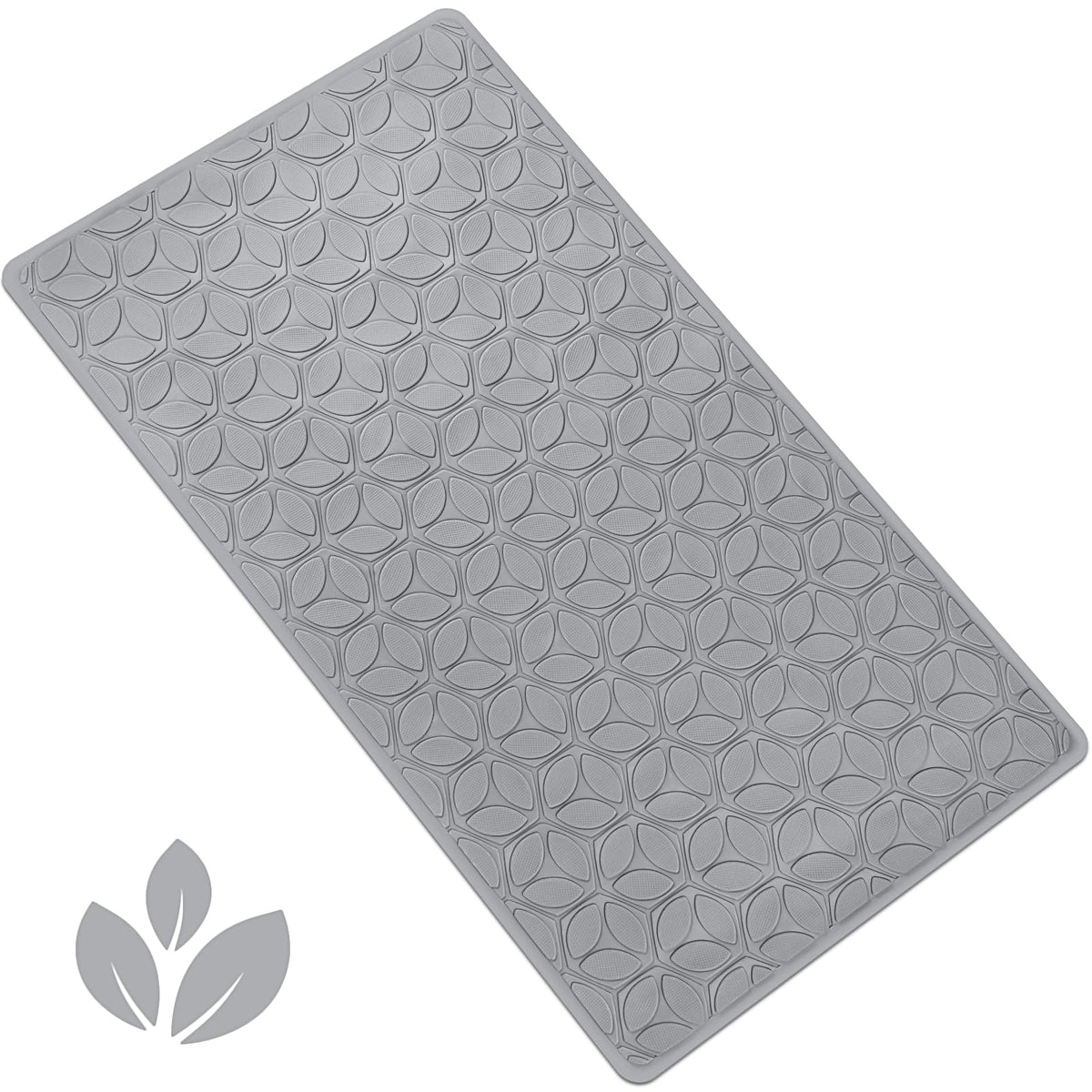 WRISIN Bathtub Mat Non Slip with Suction Cups - 100% Rubber Bathroom Mat Textured for Bath Tub Shower Safety - Soft on Touch - B