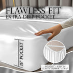 Decolure Satin Sheet Queen Set 6Pcs - Luxurious & Genuine Silk Feel Satin Sheets Queen - Elegant & All-Season Silky Soft Queen S