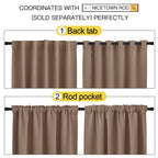 Nicetown Blackout Curtains And Drapes For Kitchen - (Cappuccino Color) 42 Inches Wide By 40 Inches Long, 2 Panels Set, Thermal Insulated Blackout Window Drapes