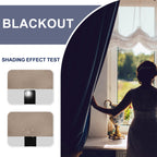 Jiuzhen Blackout Curtains For Bedroom - Thermal Insulated Room Darkening Noise Reducing, 52 X 63 Inch Length Curtains For Living Room, Set Of 2 Panels With Tiebacks, Camel