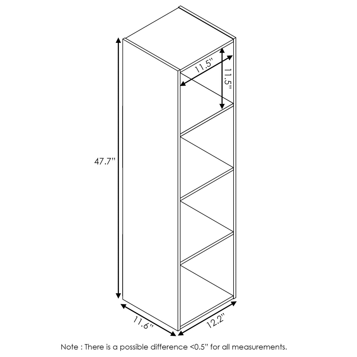 Furinno Pelli Cubic Storage Cabinet, 4x1, Espresso