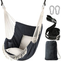 Chihee Hammock Chair Hanging Swing 2 Pillows Included,Strong Webbing Straps And Hooks For Easy Hanging Soft Cotton Hanging Chair