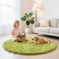 yulidayang Fluffy Round Area Rugs for Bedroom,4'X4'Shag Circle Area Rugs for Living Room,Non Slip Fuzzy Plush Rug for Kids Room 
