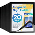 Yixangdd 20 Pack Magnetic Sign Holder 8.5 X 11,Self-Adhesive Magnetic Wall Mount Sign Holder , Magnetic Document Holder For Wall