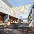 Awnpro 3' X 3' Shade Sails 180Gsm Rectangular Shade Sails Sun Rays Blocking Patio Garden Outdoor Facilities Beige White Strip