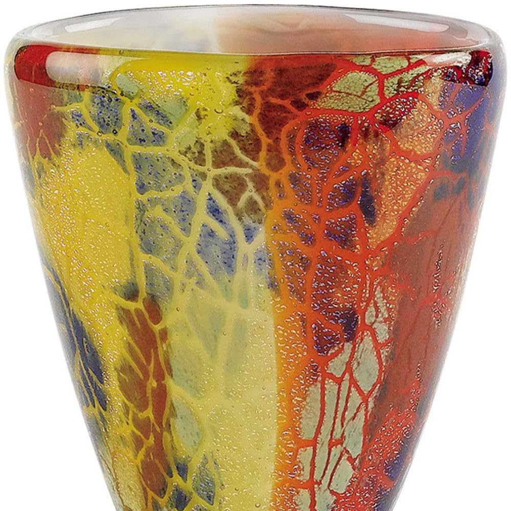 8' Multicolor Art Glass Oval Vase