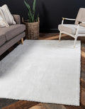 Unique Loom Solo Collection Area Rug - Calabasas (7 1 x 10 Rectangle, Snow White)