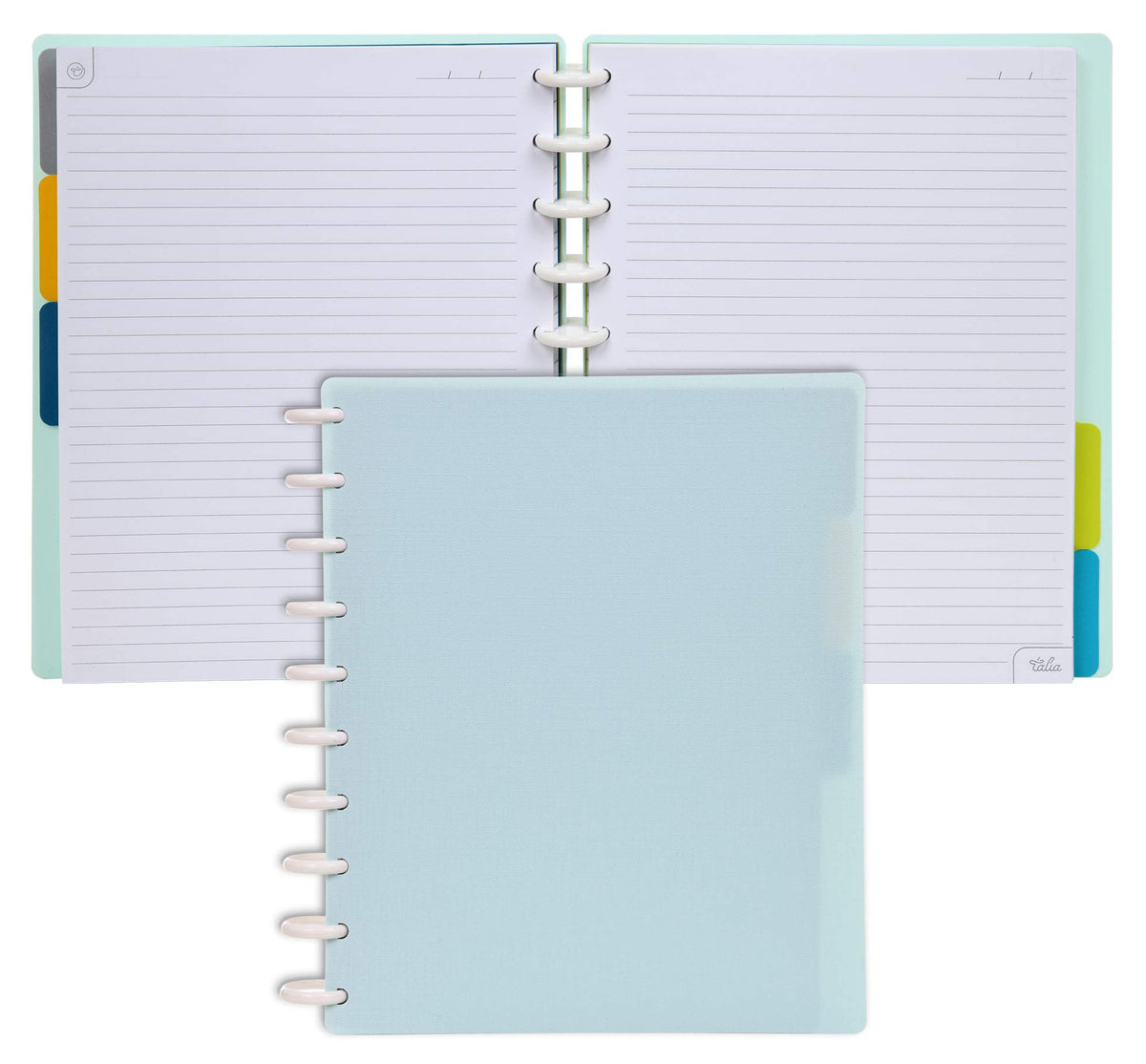 Talia Discbound Notebooks, Planner, Customizable, (Summer Blue, Midsize (7.5In X 9.75In))