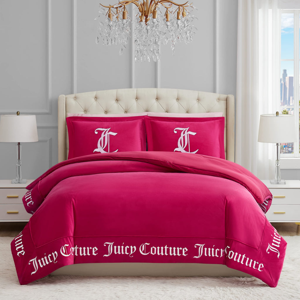 Juicy Couture - Comforter Set - Gothic Design Bedding - Queen - 3 Piece Set Includes (1) 90' X 92' Comforter And (2) 20' X 26