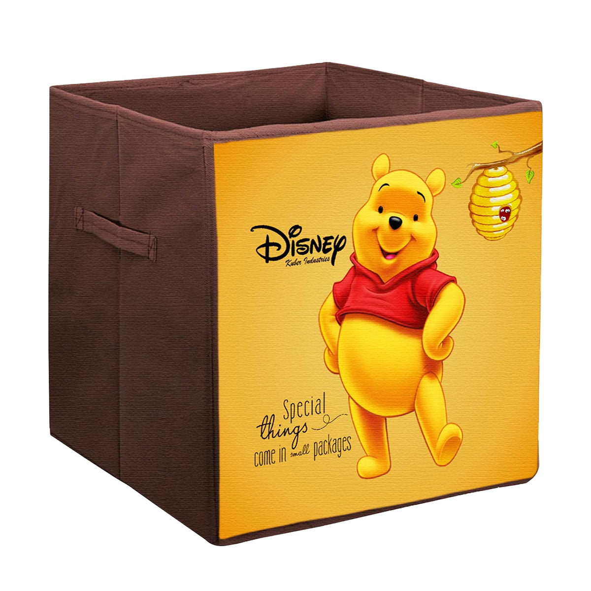 Kuber Industries Collapsible Storage Box | Kids Toys Storage Organizer | Wardrobe Baskets for Clothes | Disney Pooh Print Print 