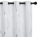 Nicetown Greyish White Room Darkening Curtain Panels - Window Treatment Thermal Insulated Grommet Room Darkening Curtains/Panels/Drapes For Bedroom (2 Panels, 34 By 63)