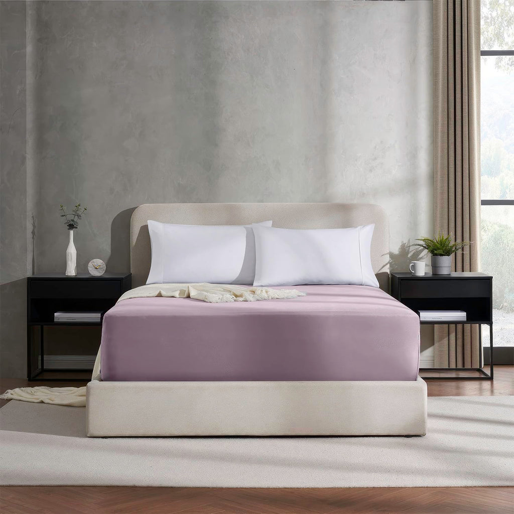 Nestl Extra Deep Pocket King Fitted Sheet, Purple Fitted Sheet King Size, 1800 Microfiber King Fitted Sheet Only, Soft King Bed Fitted Sheet Fits Up To 24 Inch Mattress - King Size Fitted Sheets