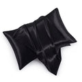 Hommxjf Satin Pillowcases With Zipper (20X30),Queen Size Pillowcases Set Of 2, Black Silk Pillowcase For Hair And Skin