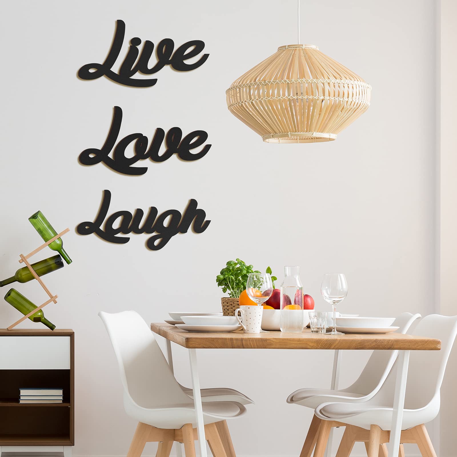3 Pieces Wooden Cutout Sign Rustic Wood Word Sign Decorative Wooden Block Word Signs Wooden Letter Sign Freestanding Wood Sign F