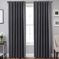 H.Versailtex Blackout Curtains Thermal Insulated Window Treatment Panels Room Darkening Blackout Drapes For Living Room Back Tab/Rod Pocket Bedroom Draperies, 52 X 96 Inch, Charcoal Gray, 2 Panels