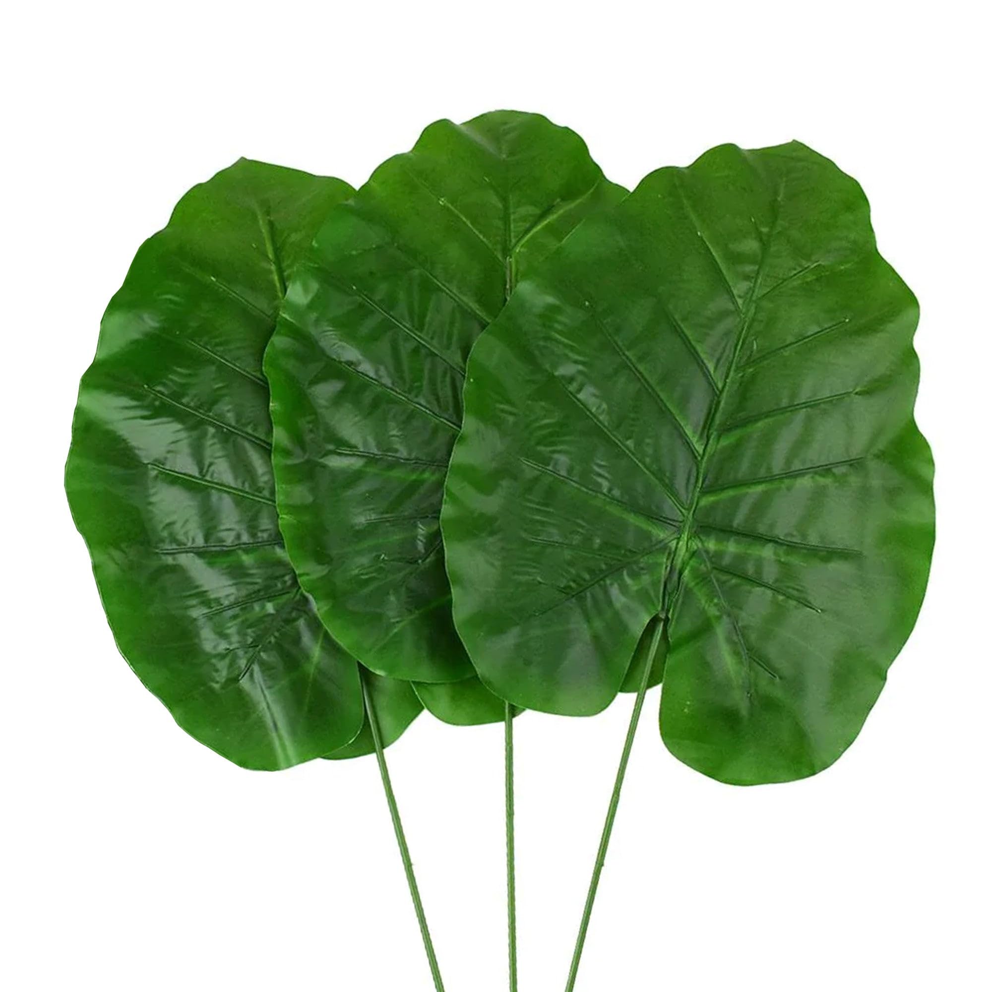 Homeford Artificial Elephant Ear Plant Picks, 24-inch, 3-Count, Dark Green