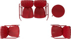Crosley Furniture Ridgeland 4-Piece Retro Metal Outdoor Loveseat Glider Patio Furniture Set for Porch, Deck, Bright Red Gloss