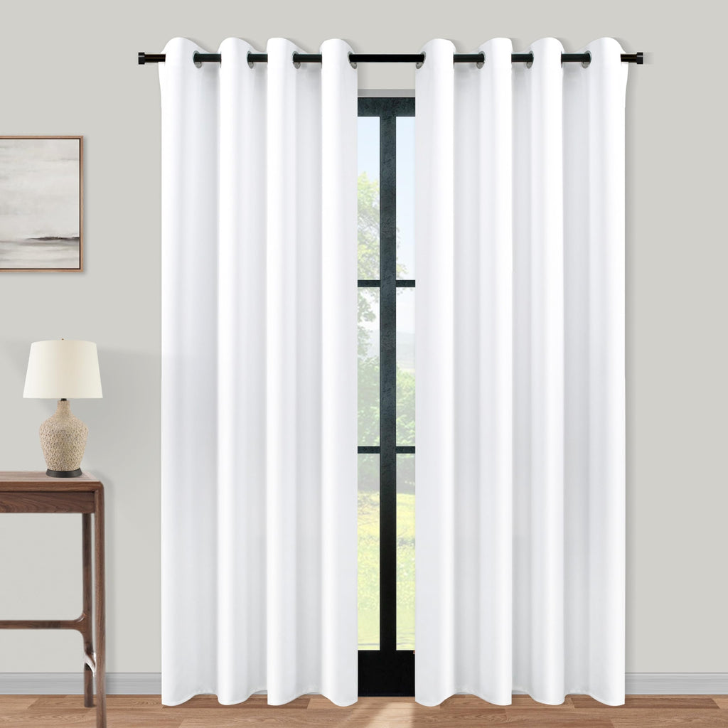 Koufall 52X92 Inch Length White Blackout Curtains For Bedroom