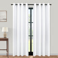 Koufall 52X92 Inch Length White Blackout Curtains For Bedroom
