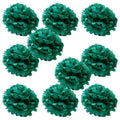 WYZworks Set of 10 - Aqua Green 12 - (10 Pack) Tissue Pom Poms Flower Party Decorations for Weddings, Birthday, Bridal, Baby Sho