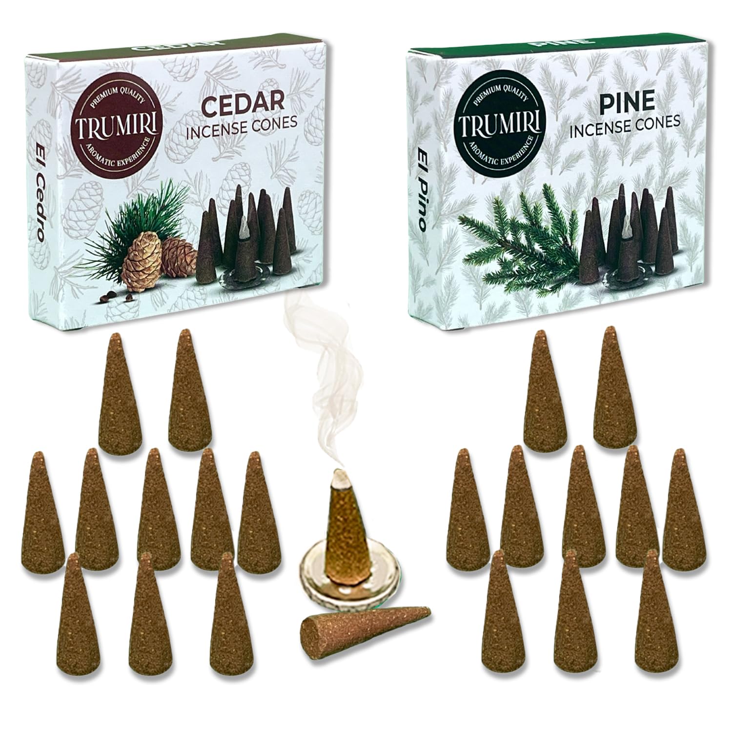 Incense Cones Combo Pack  10 Cedar + 10 Pine Scented Cones